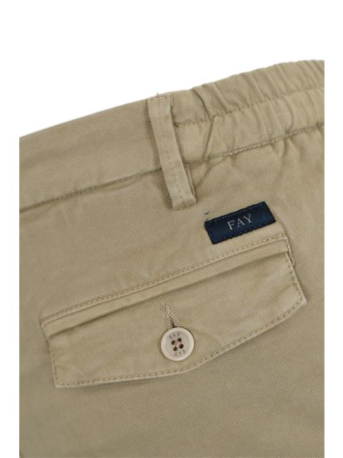 Pantaloni slim in gabardine beige FAY | NTM8649190T QGGC802